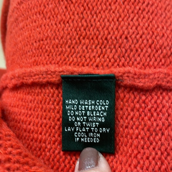 Ralph Lauren Orange Hooded Toggle Front lambswool blend Long Cardigan Size S - Picture 12 of 13